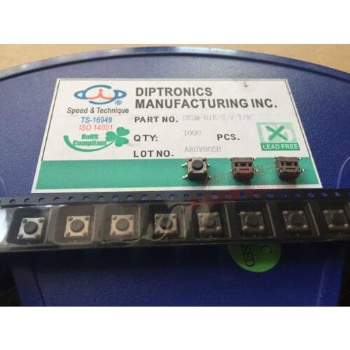 Taiwan Round DIP DTSM-61K Touch Switch 6*6*4.3mm Patch 4 feet Black Micro Switch