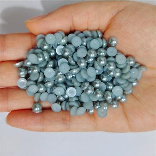 Dark gray Half Round Pearl Rhinestone Crystal Non Hotfix Flat Back Rhinestones Trim Accessories for Nail Art Rhinestones