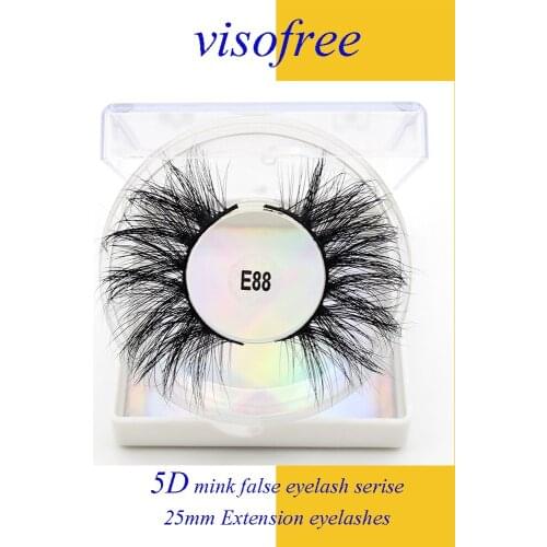 Visofree 5D Mink Lashes 25mm Eyelashes Natural Long Lashes Dramatic Volume Eyelash Makeup lash extension false eyelashes E88