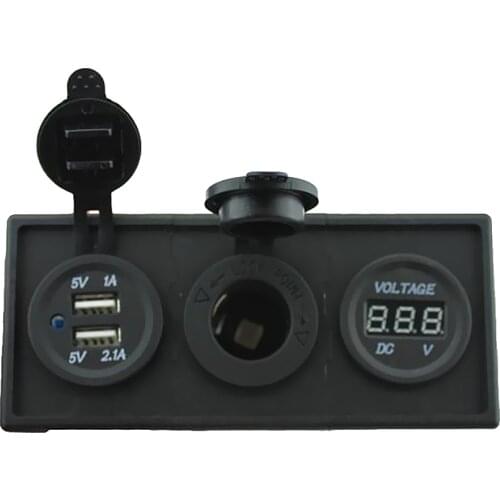 3in1 Voltmeter + Dual USB Charger + Cigarette Lighter Socket for 12 Volt Car