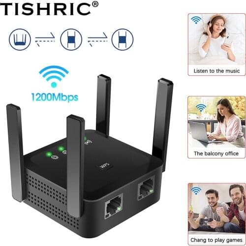 TISHRIC Router Wifi Repeater/Amplifier/Extender/Booster 5G Wifi Repeater 2.4G Wireless Repeater 1200Mbps Dual Frequency Router