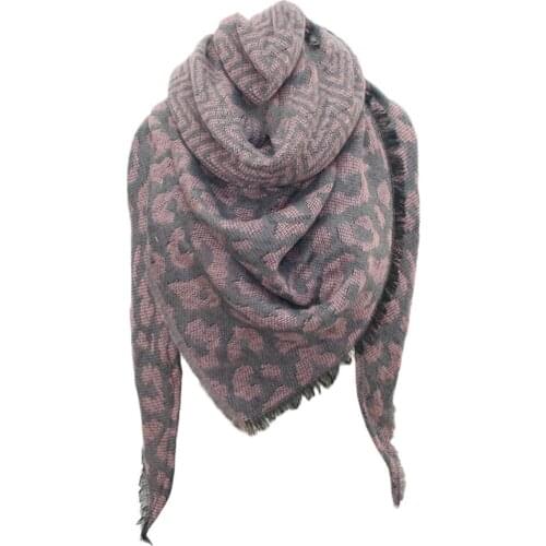 #35 Women Winter Warm Cashmere Scarf Fashion Leopard Printing Triangle Wrap Long Shawl Scarves And Stole Cape Woman Scarf Cotton