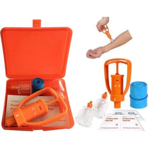 1 Set Camping Survival Snake Bee Bite Safety Venom Extractor Pump First Aid Kit for outdoor camping travel hiking running resure