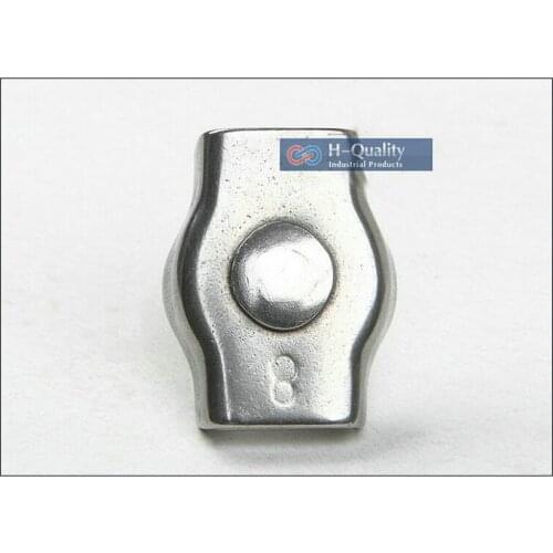 10PCS/LOT M8 AISI304 Stainless Steel Simplex Wire Rope Clip With Polished Nice Surface