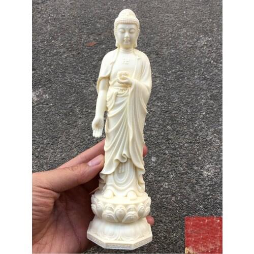 20cm HOME OFFICE Company SHOP CAR safety health good luck Efficacious protection Amitabha Sakyamuni buddha carving statue