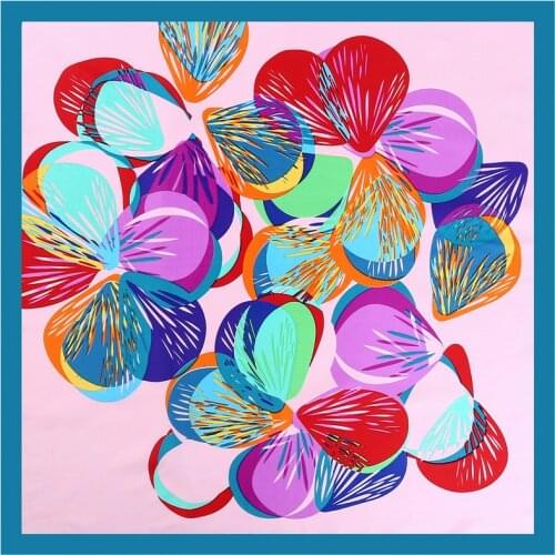 2020 60x60 Geometric Multipurpose women Silk twill scarf Satin square tie Hairband ladies foulard femme towel bufanda shawl