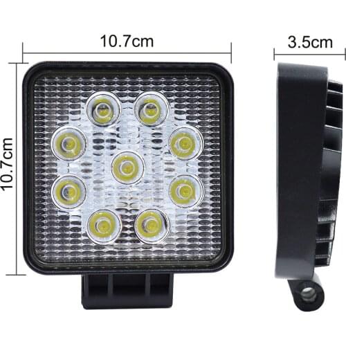 2pcs 27W 4 inch LED Work Light Spot / Flood beam Driving Lamp for Car Truck Trailer SUV Offroad Lights 12V-24V
