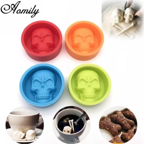 Aomily 3D Skeleton Form Cake Chocolate Silicone Mold Fondant Cake Tools Sugar Craft Stamp DIY Soap Muffin Cup Ice Cube Mould