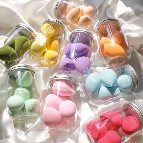 4Pcs/Box Multi Shapes Cosmetic Sponge Dry & Wet Use Makeup Sponge Blender Reusable Foundation Blending Sponge Puff Beauty Tools