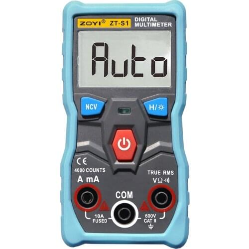 ZOYI ZT-S1 LCD Digital Multimeter 4000 Counts Backlight Auto Range True RMS Mmultimetro Automotriz With NCV DATA HOLD