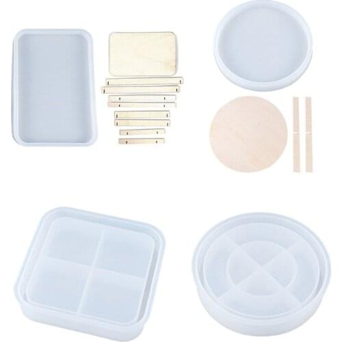 DIY Handmade Crafts Crystal Epoxy Resin Mold Coaster Fruit Tray Silicone Mould