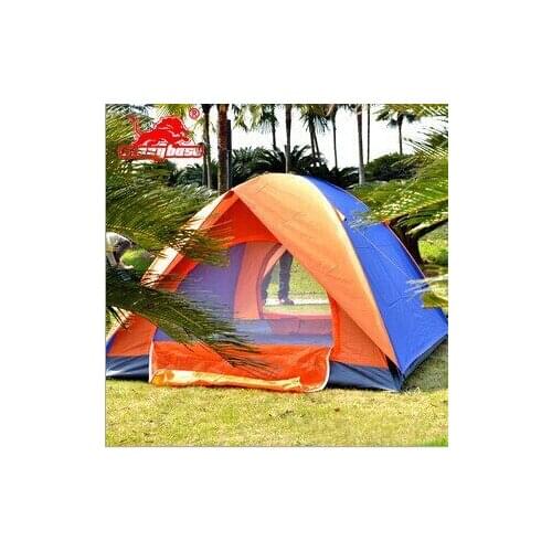 Multiplayer double tent camping tent 3-4 people multi air defense rainstorm Double bunk camping tent