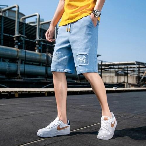 April MoMo 2021 Japanese Loose Large Size Five-Point Pants Summer Mens Casual Pants Denim Overalls Fashion Urban Youth Popular