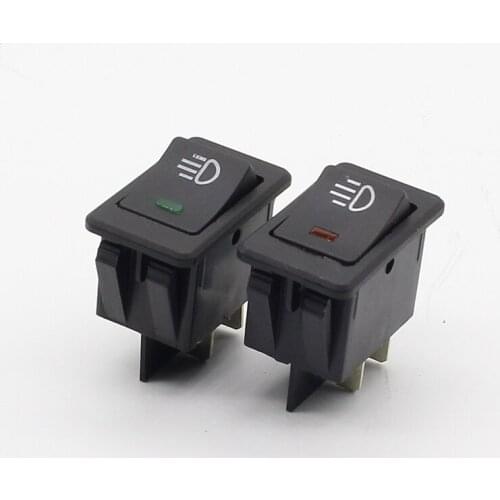 SW-17D car fog light switch 12V LED DPST modified ship rocker 4P red, green and yellow
