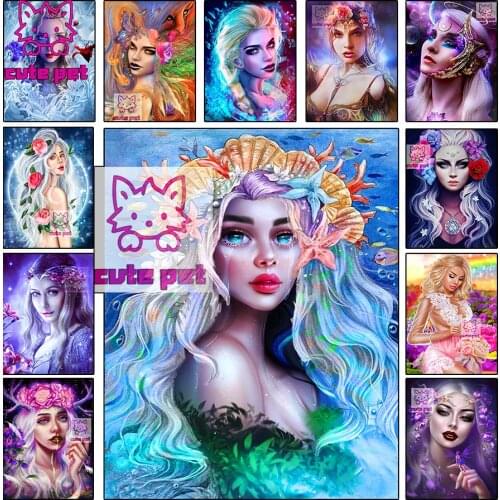 Elf girl fairy 5dDiamond Painting Fantasy beauty Full Square Drill Mosaic Beautiful woman Decor Flower butterfly Embroidery Gift