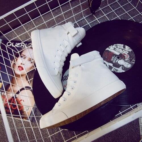 Mens High-top Canvas Shoes Men 2019 New Spring Autumn Top Fashion Sneakers Lace-up High Style Solid Colors Black Shoes R2-27