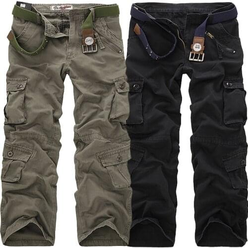 Men Camo Joggers Plus Size 28-40 2021 High Quality Mens Cargo Pants Casual Loose Multi Pocket Military Pants Long Trousers