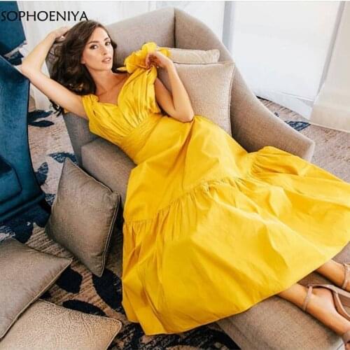 New Arrival Yellow evening dress Short V neck Taffeta Arabic Cheap evening gowns 2021 vestido formal mujer Formal dress