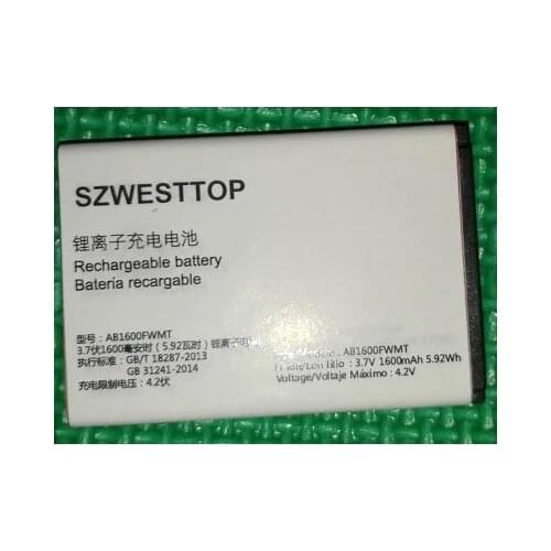 SZWESTTOP original AB1600FWMT battery For philips E116 cellphone AB1600HWMF Batterie for XENIUM CTE116 smart phone