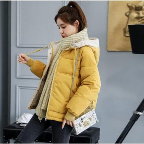 Women Winter Jacket Loose Parkas Patchwork Thickening Warm Coat Hooded Female Down Cotton-padded Short Jacket Coat