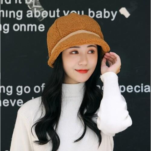 Plush Fur Beret Hat For Women French Autumn 2021 Winter Print Design Newsboy Cap Baseball Octagonal Hats Femme