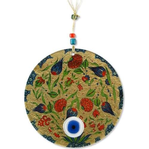 Handmade Blue Tulip Fusion Glass Evil Eye Bead 15cm