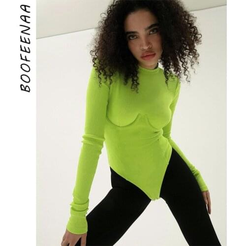 BOOFEENAA Sexy Solid Rib Knit Bodysuit Long Sleeve Tops Fall 2021 Womens Fashion Athleisure Sportswear Bodycon Jumpsuit C66-CB29