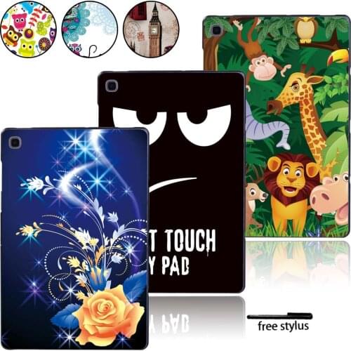Printing Tablet Hard Shell Cover Case Fit Samsung Galaxy Tab A A6 7" 10" / Tab E S5E Anti-fall Plastic Protective Shell + Stylus