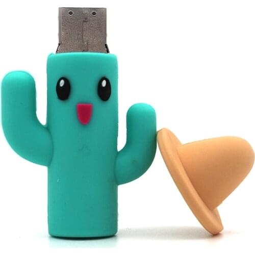 Cactus Usb Flash Drive 64gb 32GB 16GB 8GB 4GB Usb Stick 128gb Pendrive 256GB Cute Cartoons Memory Stick Pen Drive Usb 2. U Disk