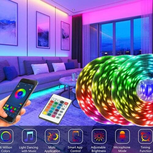 50 feet (approximately 15.2 meters) LED light bar 5050 RGB waterproof Bluetooth EU 12v power supply Suitable home decoration