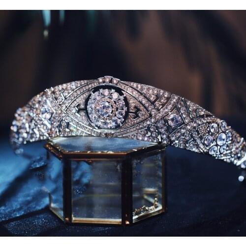 Gorgeous Crown Tiara de Noiva Meghan Markle Crowns Wedding Hair Accessories Women Hair Jewelry Zircon Bridal Crown and Tiaras