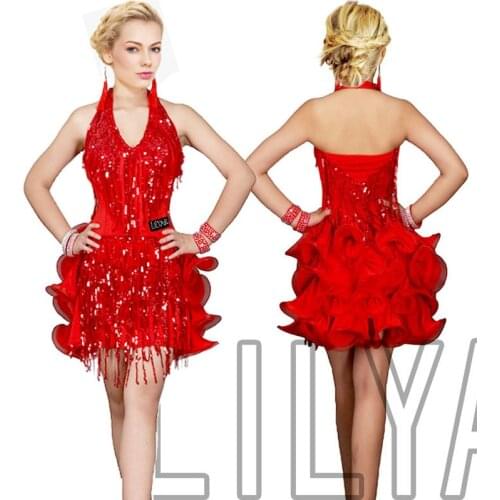 New Latin Dance Dress Competition Dress Costumes Skirt Performing Dress Adult Customize Children Red Matador Skirt Split Skirtes