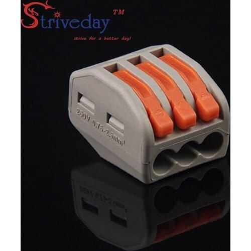 10pcs 222-413 connector PCT-213 3P Universal Compact Wire Connector Conductor universal Terminal Block