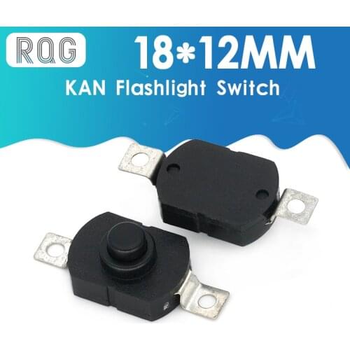 10PCS/LOT 18*12MM KAN Flashlight Switch 1.5A 250VAC Self Locking Patch Type Push Button Switch 2P-ON-OFF Small Switches KAN-28