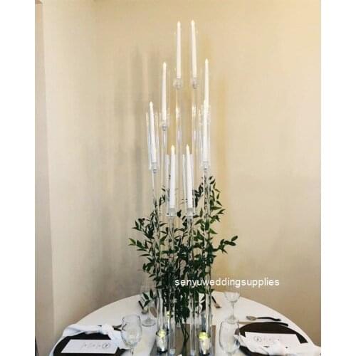 8arms Tall Acrylic Candle Holder Clear Pillar Centerpiece For Wedding Table Centerpiece senyu2523