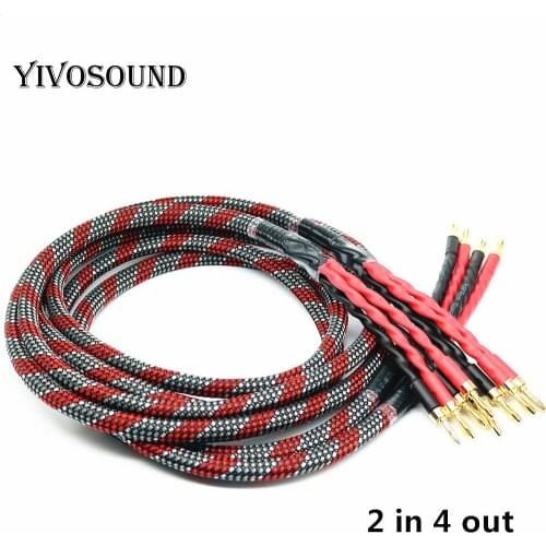 16 core HI-End One Pair yivosound HIFI speaker cable high Quality amplifier 4n OFC speaker cable with Banana plug