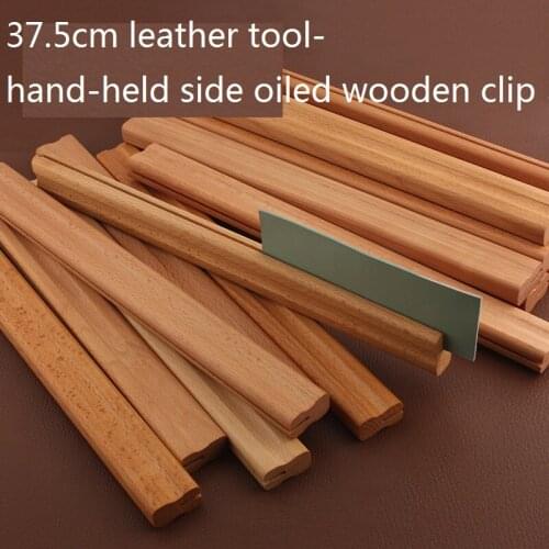 37.5cm Leather Tool Hand-held Side Oiled Wooden Clip Treatment Polished Solid Wood Clamp for DIY Leather Craft Tool