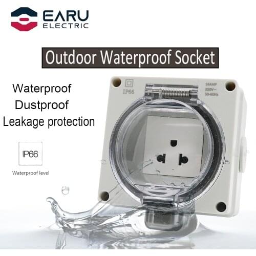 Americ US Standard IP66 16A Weatherproof High-performance Plug Base For Indoors Outdoors Wall Electrical Outlet Charging Pile