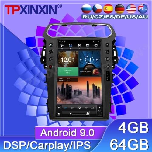 64G For Ford Explorer 2013-2018 Android 9 Car Radio Tape Recorder Multimedia Player GPS Navigation Tesla 13.1'' Vertical Screen
