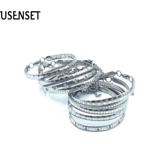 Stainless Steel Bangles For Women Snake Bracelet 4MM 6MM 8MM Torques Jewelry Bracelets Gifts For Girls