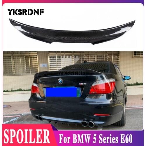 YKSRDNF For BMW 5 Series E60 M5 Black Spoiler 2004-2009 Car Rear Trunk Wing Boot Lip Carbon Fiber Spoiler Decoration Car Styling