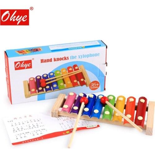 Wooden Marimba Toys Eight-tone Piano Musical Instrument Toys Childrens Music Enlightenment Montessori Education Teaching Aids