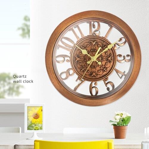 Home Decoration Wall Clock Silent Living Room Bedroom Kitchen Office Plastic Retro Quartz Wall Watches Smart Home Decor Salon