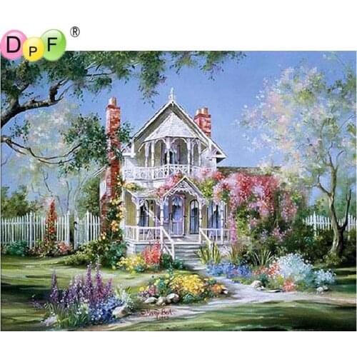 DPF diamond embroidery romantic house diamond painting cross stitch needlework diamond mosaic full square rhinestone home decor