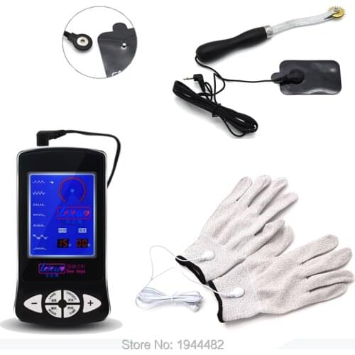 Electro Sex Kit Electric Massage Stimulate Gloves Electro Sex Toys For Men Conductive Gear Wheel Estim Shock TENS For Women