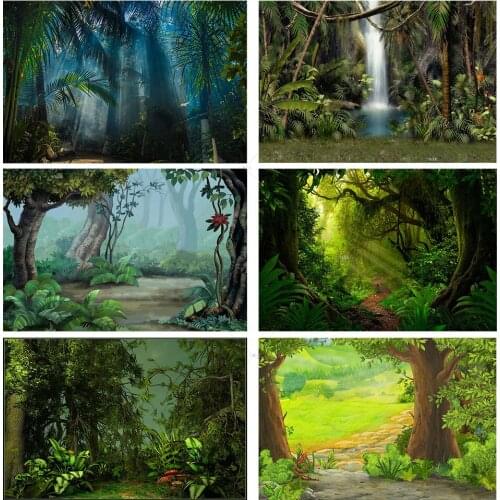 Summer Forest Jungle Safari Backdrop for Photography Tropic Palm Tree Wild Baby Shower Holiday Party Photo Studio Backgrounds