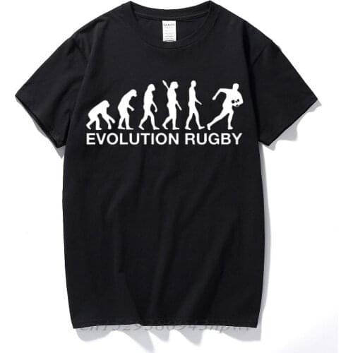 Evolution rugbying printed t-shirt men casual cotton short sleeve t-shirt funny hip-hop gentlemen sporting tee shirt homme