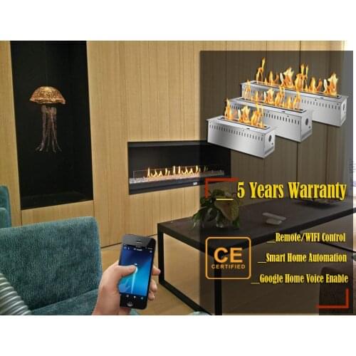 Inno-Fire 24 inch black or silver remote control intelligent chimenea de etanol entless fireplace inserts