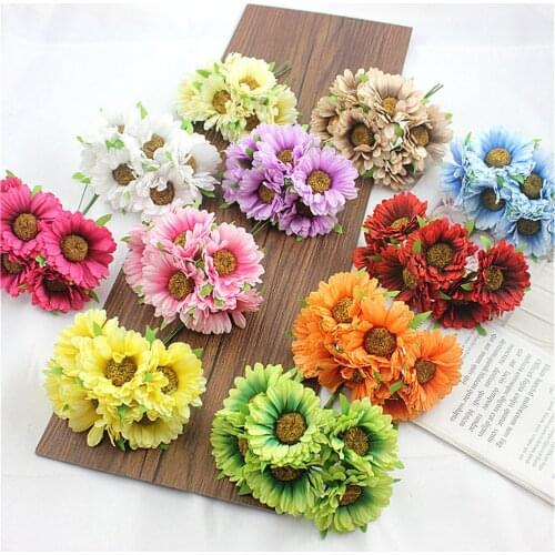 Artificial Flower Odorless Wreath Making Tool Cloth Artificial Chrysanthemum for Photo Props DIY Wedding Wreath Home Decoration