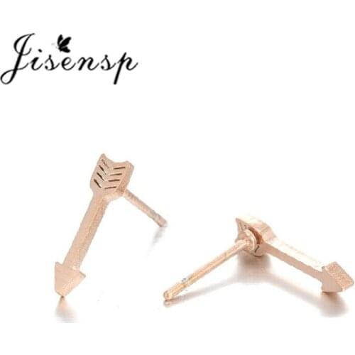 Jisensp Minimalist Arrow Stud Earrings Trendy Stainless Steel Earring for Women Girls Party Jewelry Pendientes Accessories